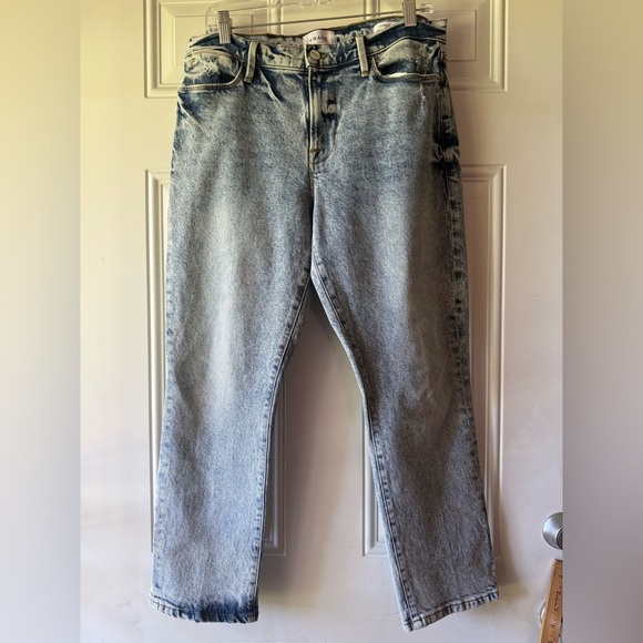 FRAME Woman’s Le High Straight Ankle Crop Denim Jeans - Picture 3 of 9